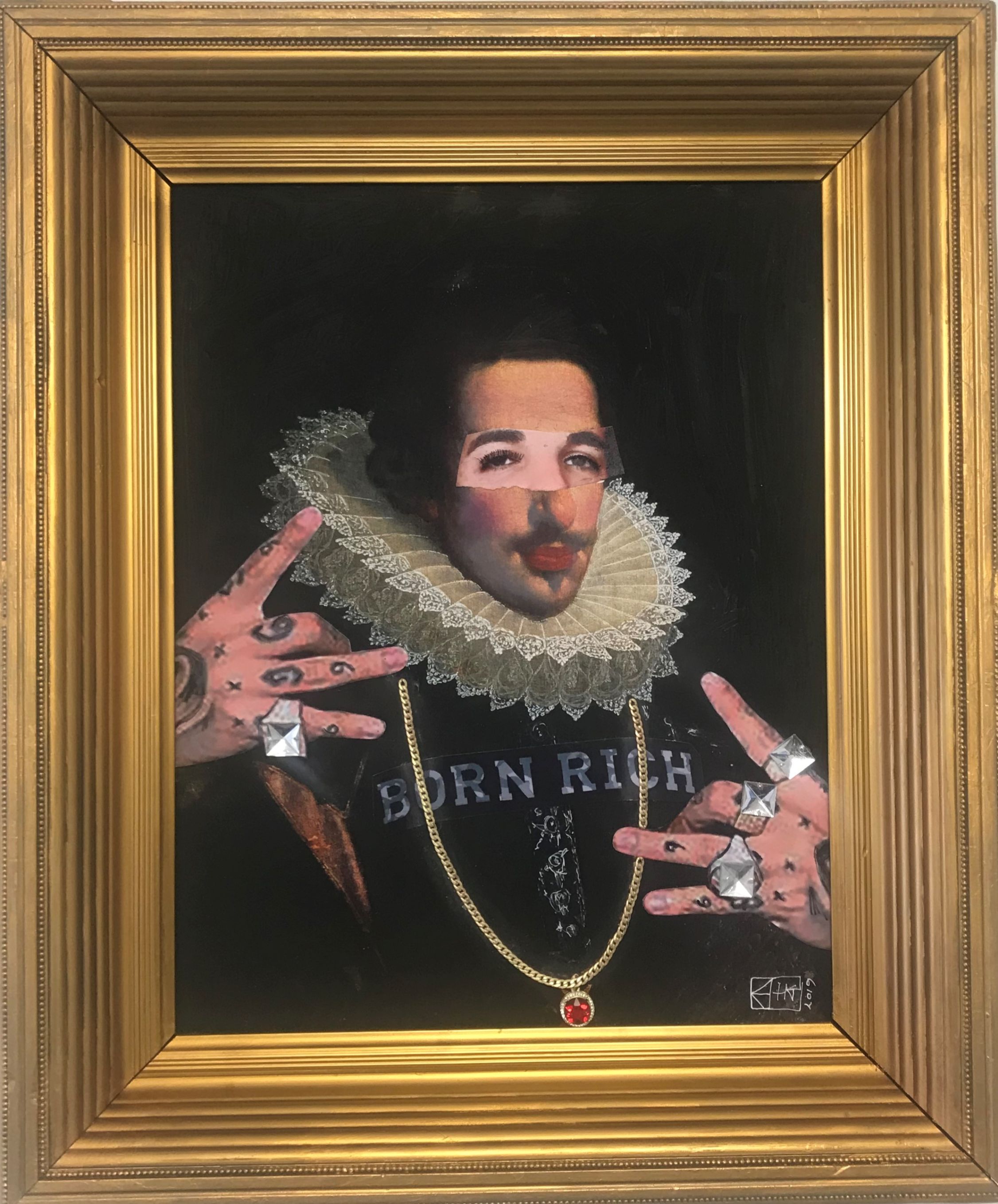 The Auction Collective x DegreeArt - Lot 7, Helen Gørrill, Portrait of Cosimo II de Medici (the Grand Duke of Tuscany 1639) Photobombed by Drake image