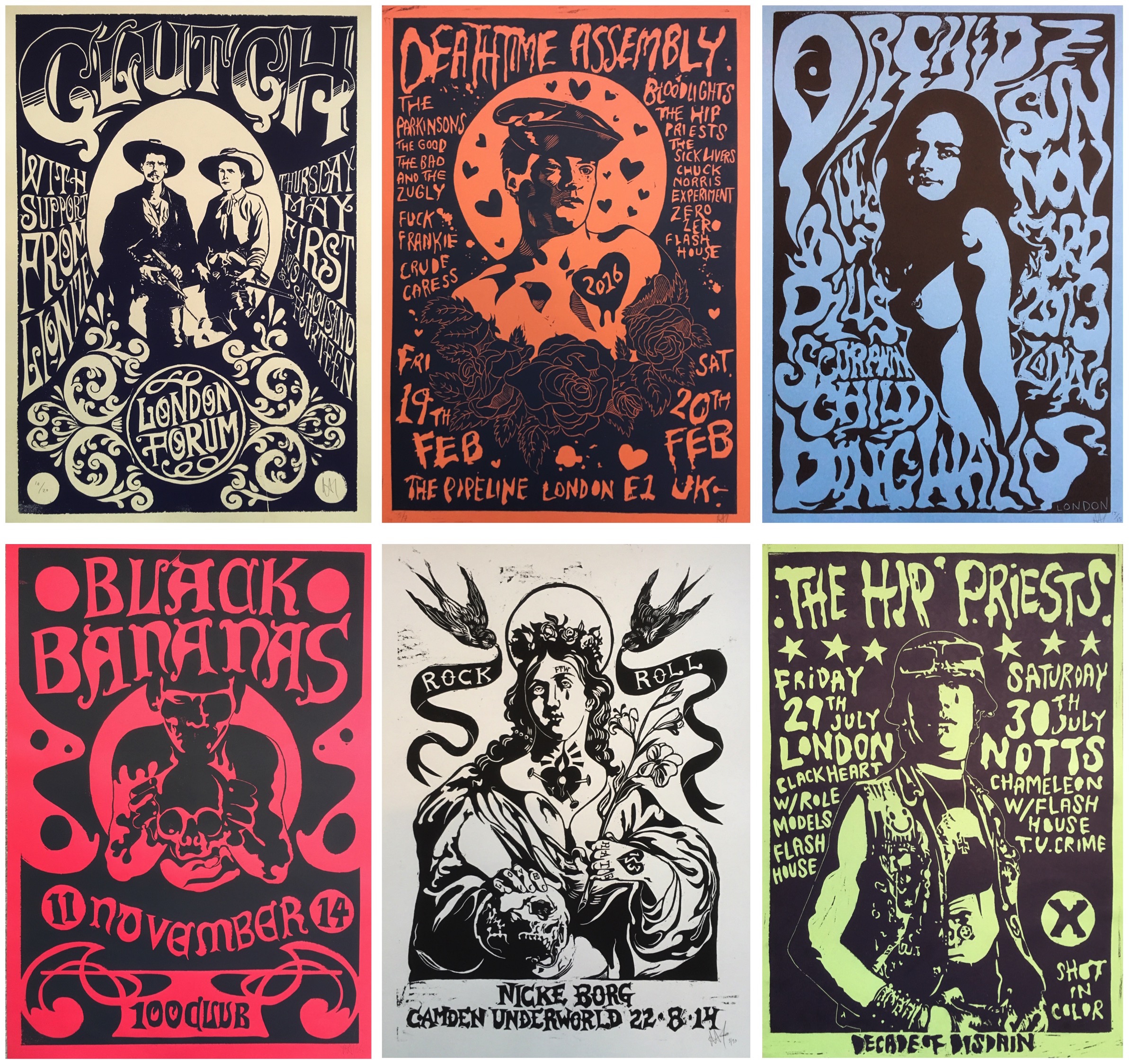 Six British Punk Rock Posters