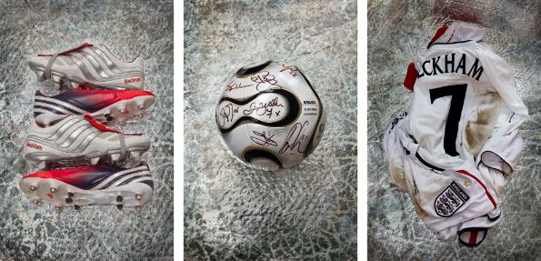 David Beckham Triptych: Boot, Ball and Kit