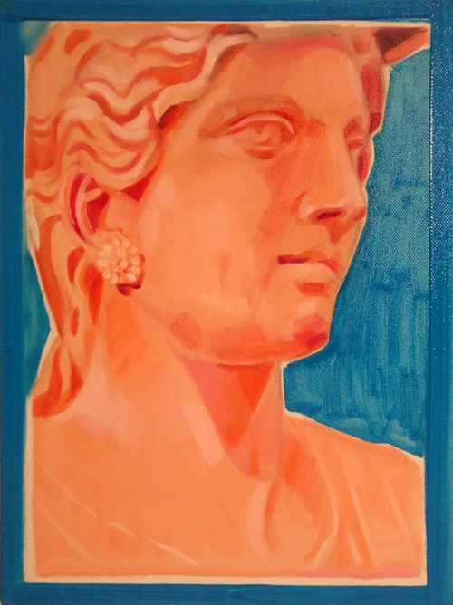Mary Savva, Orange Aphrodite With Sky, The Auction Collective Cropped