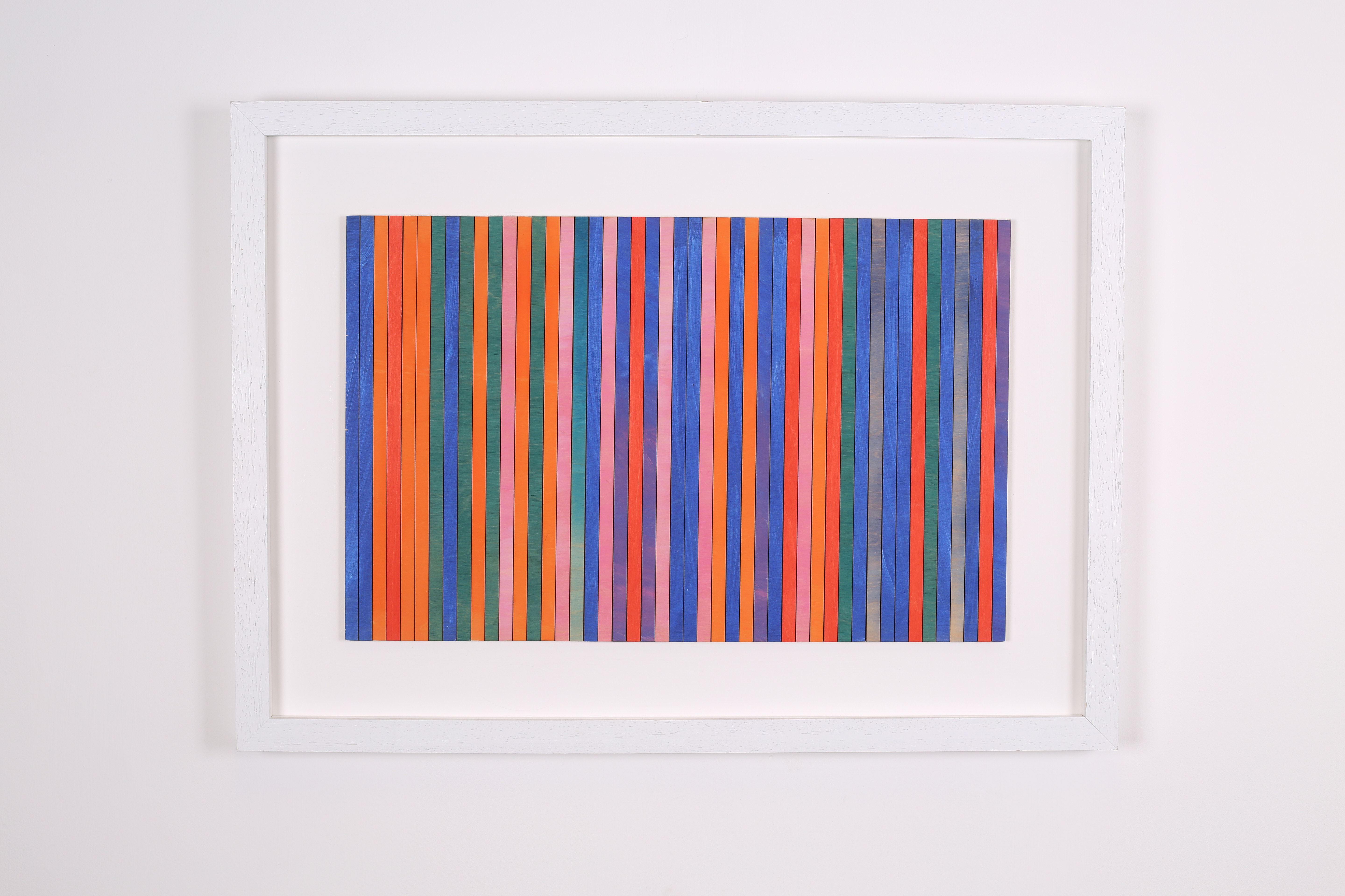 Amelia Coward, Orange blue striped panel, The Auction Collective